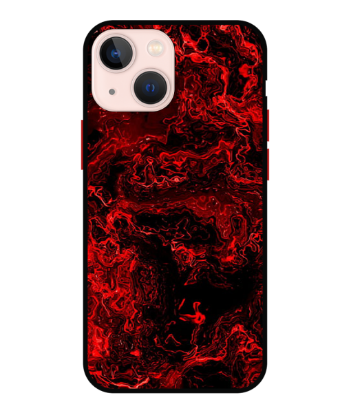 Husa IPhone 14, Protectie AntiShock, Marble, Red